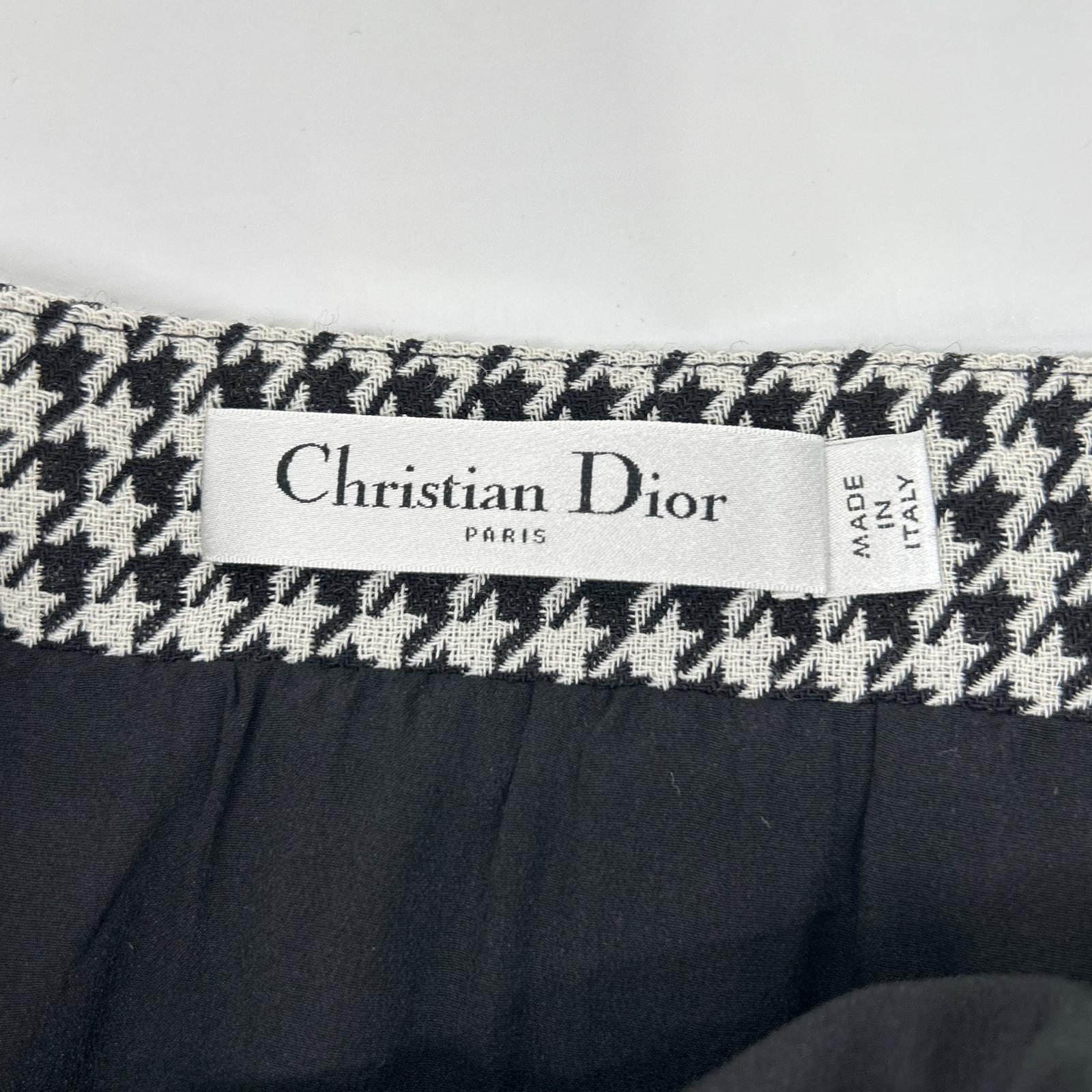 DIOR ディオール 351J01A1423 千鳥格子 ミモレ スカート スカート