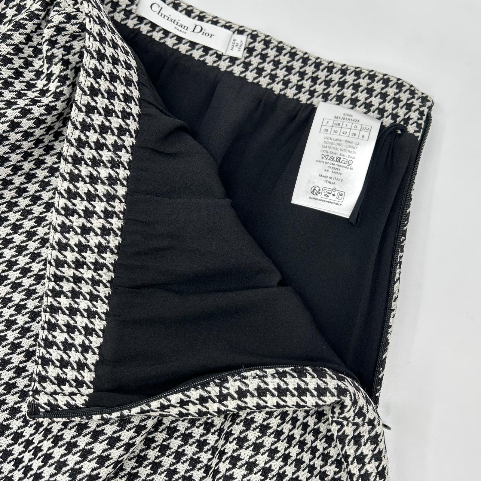 DIOR ディオール 351J01A1423 千鳥格子 ミモレ スカート スカート