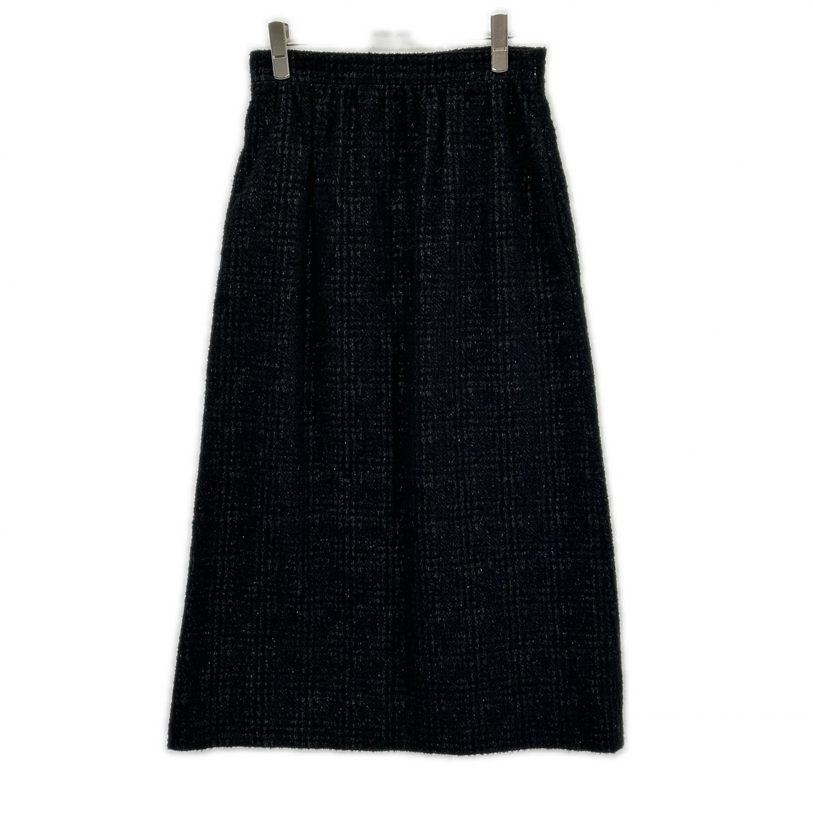 DIOR ディオール 351J01A1395 ブラック ラメ ツイード ミモレ スカート スカート
