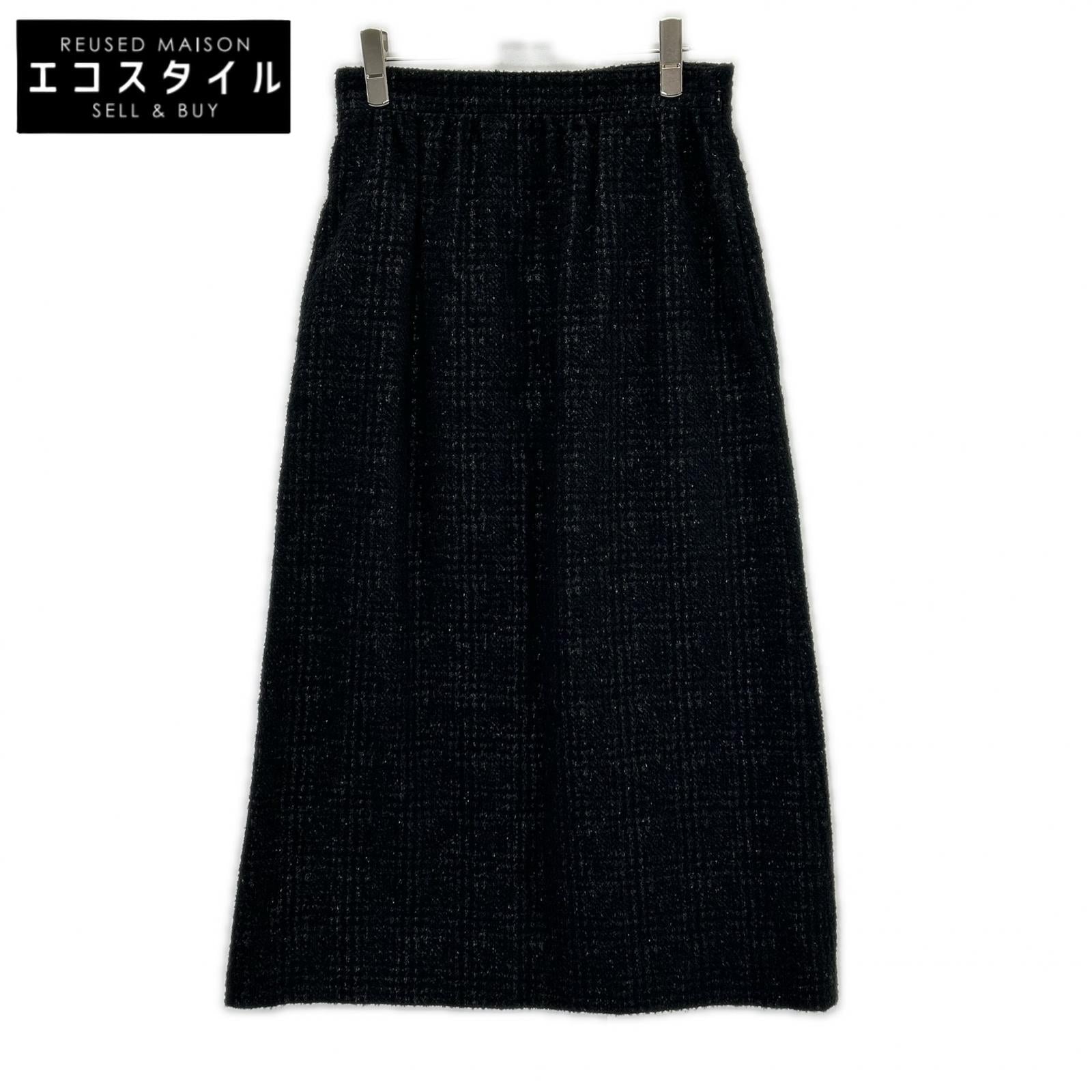DIOR ディオール 351J01A1395 ブラック ラメ ツイード ミモレ スカート スカート