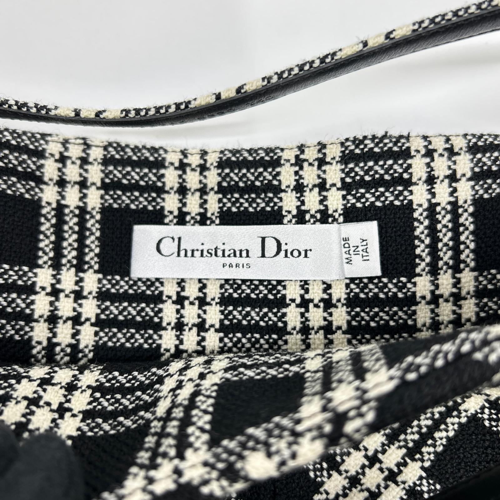 DIOR ディオール 251J80A1244 チェック柄 ベルテッド ツイード ミニスカート スカート