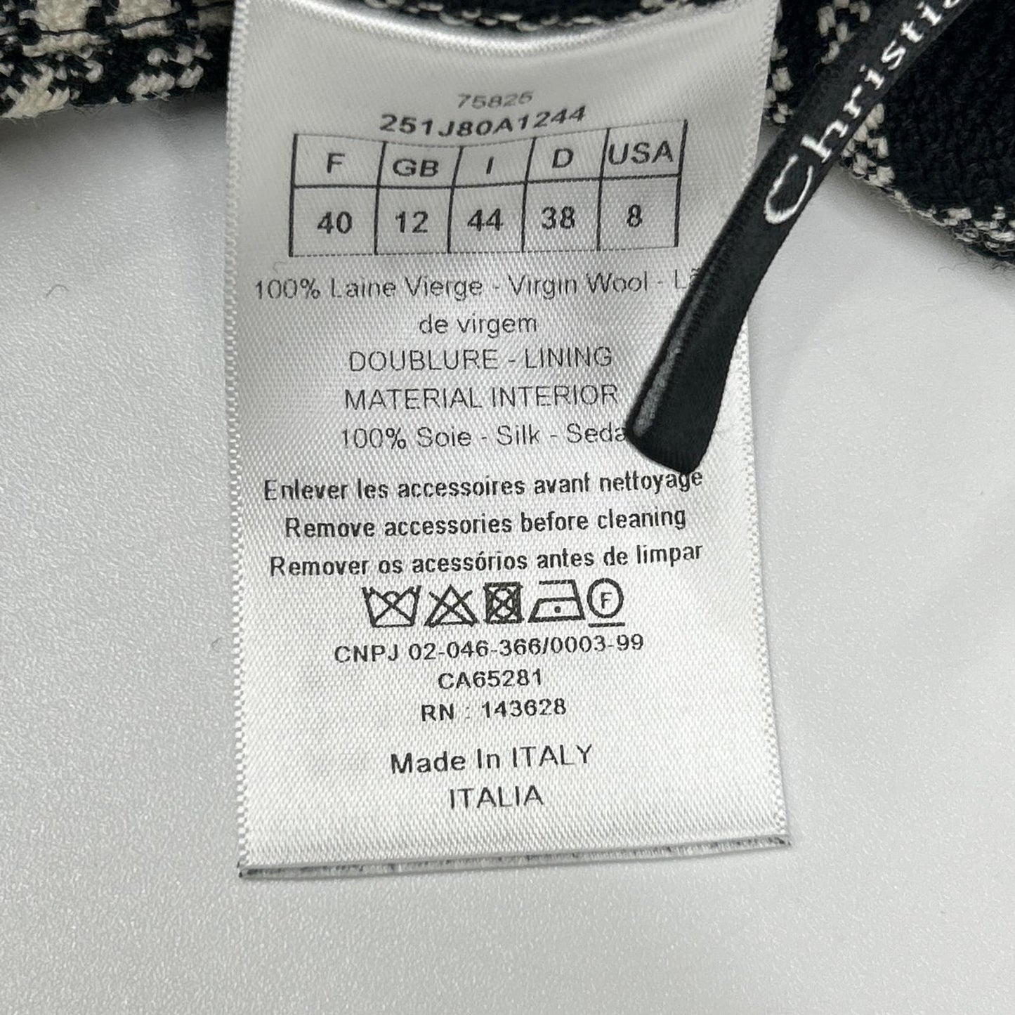 DIOR ディオール 251J80A1244 チェック柄 ベルテッド ツイード ミニスカート スカート