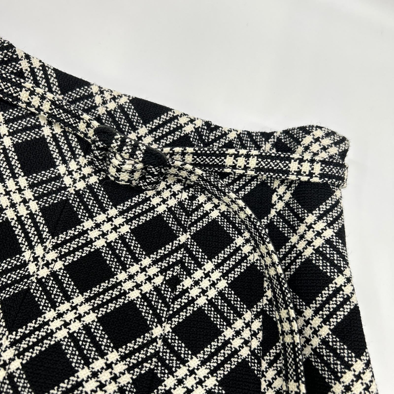 DIOR ディオール 251J80A1244 チェック柄 ベルテッド ツイード ミニスカート スカート