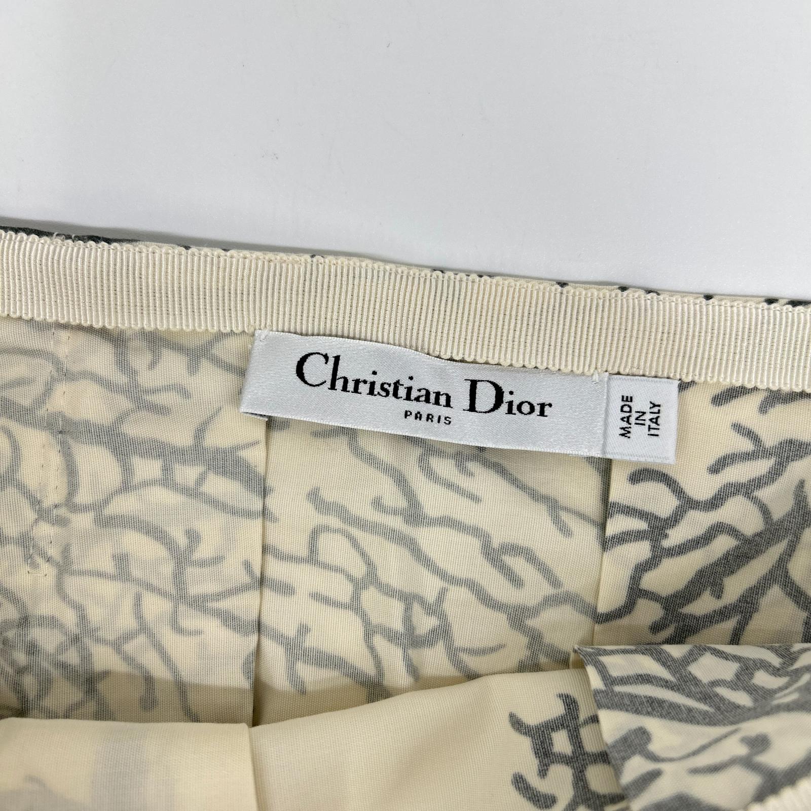 DIOR ディオール 211J57A3863 総柄 ベルテッド フレアスカート スカート