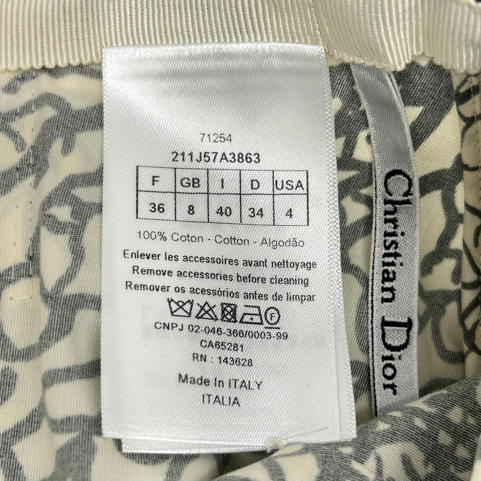 DIOR ディオール 211J57A3863 総柄 ベルテッド フレアスカート スカート