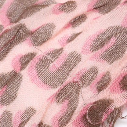 LOUIS VUITTON M74461 ETOLE LEOPARD SS Leopard-pattern cashmere/silk stole