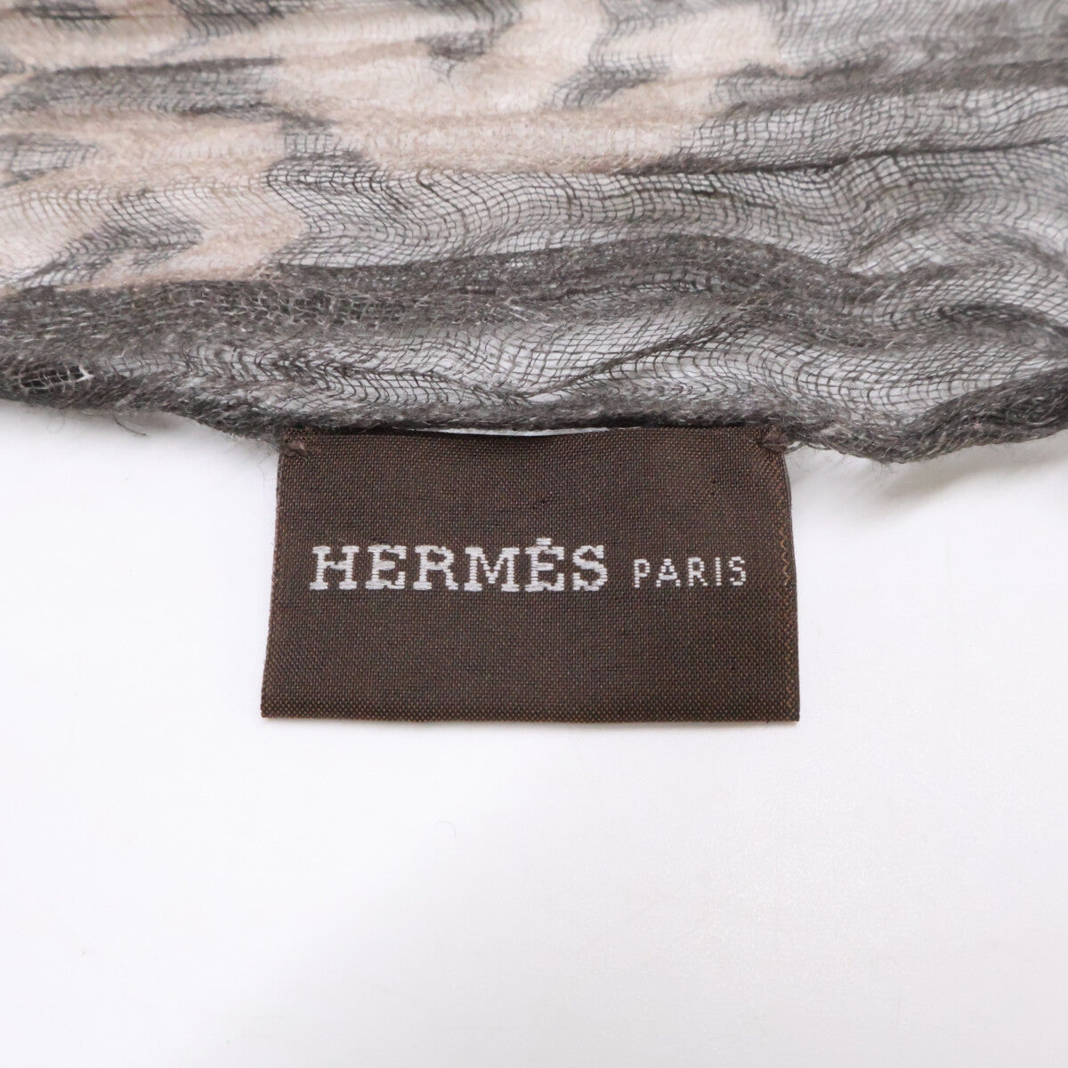 HERMES エルメス アンカー柄 リネン ストール