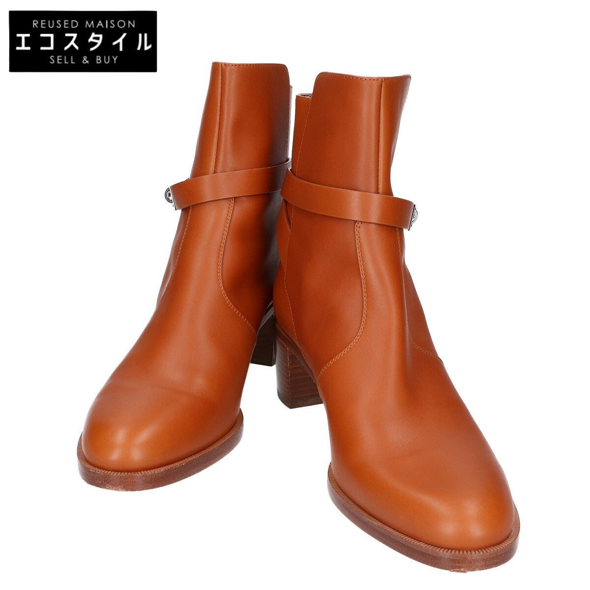 HERMES 【Excellent condition】Frenchie50 Kelly hardware ankle boots Shoes