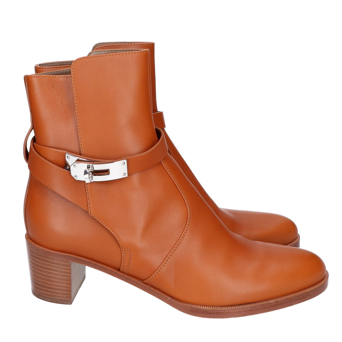 HERMES 【Excellent condition】Frenchie50 Kelly hardware ankle boots Shoes