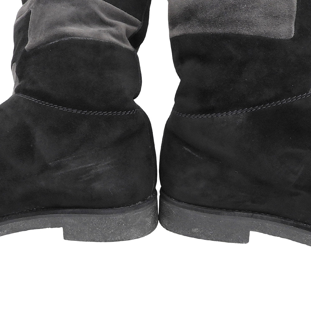 HERMES shearling long boots shoes women’s black shoes
