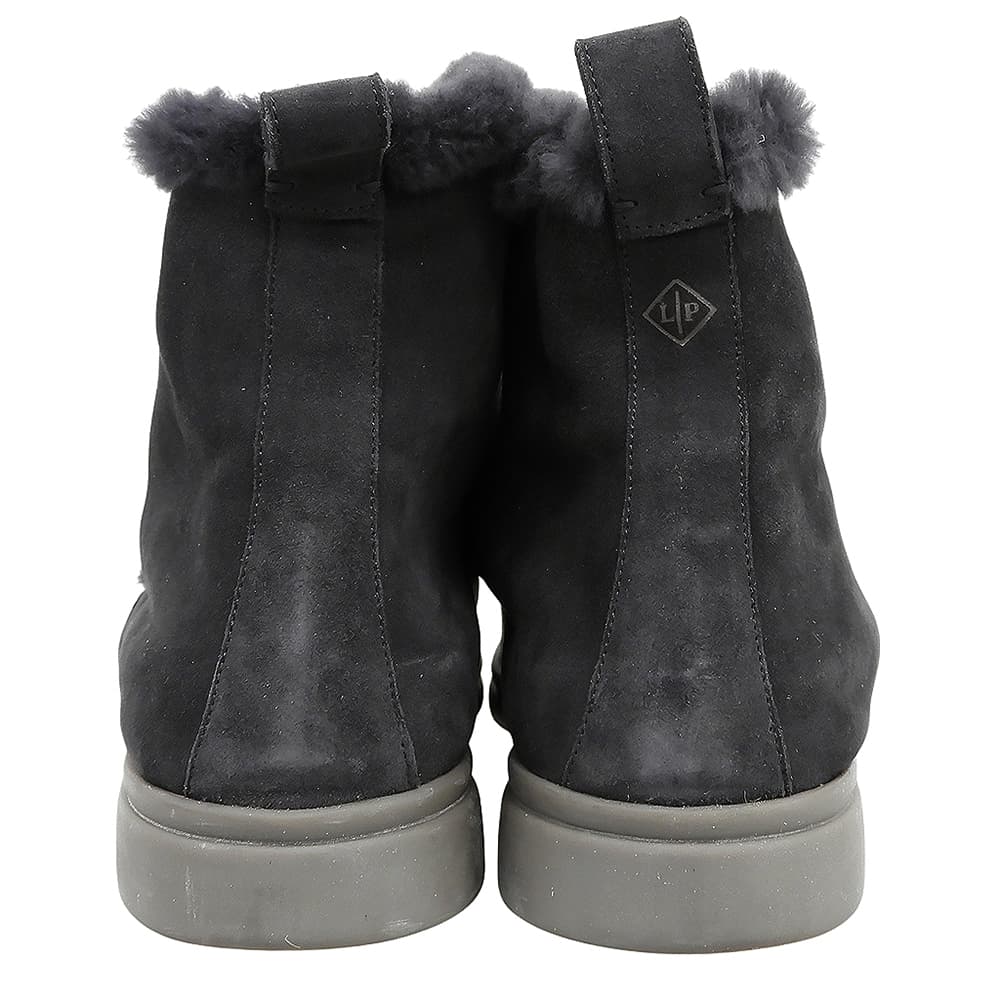 Loro Piana ロロピアーナ 美品 ムートンボア チャッカブーツ シューズ レディース 黒 ブラック シューズ