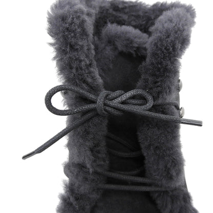 Loro Piana ロロピアーナ 美品 ムートンボア チャッカブーツ シューズ レディース 黒 ブラック シューズ