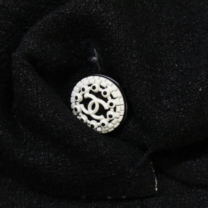 CHANEL Chanel [Excellent condition/Domestic authentic] 09P P35514W04308 tweed jacket with CC-logo buttons and linen blend jacket