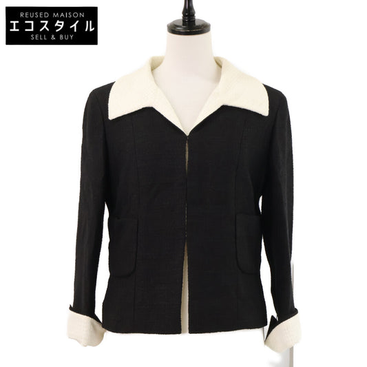 CHANEL シャネル 【美品/国内正規】09P P35514W04308 ココマークボタン リネン混 ツイードジャケット ジャケット