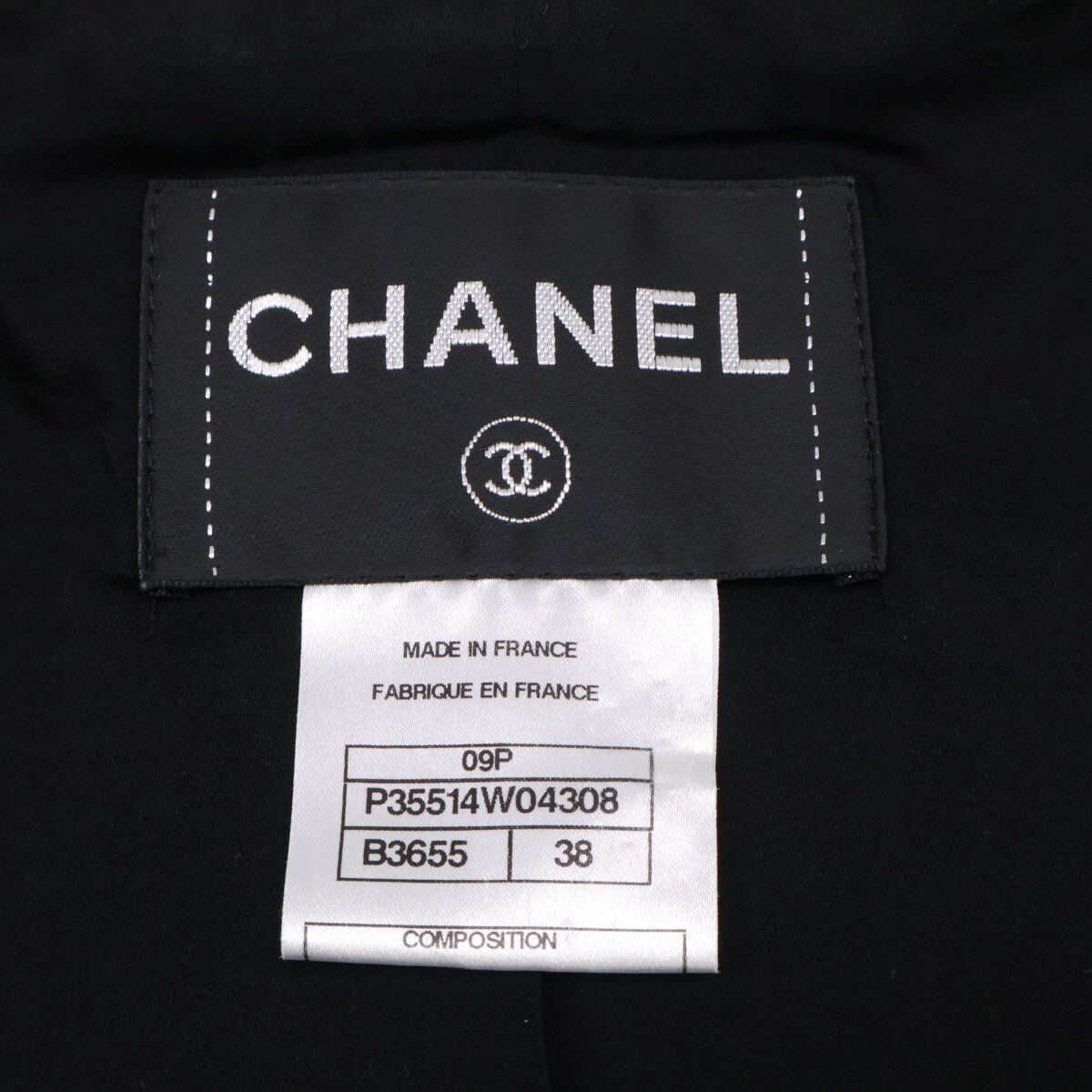 CHANEL Chanel [Excellent condition/Domestic authentic] 09P P35514W04308 tweed jacket with CC-logo buttons and linen blend jacket
