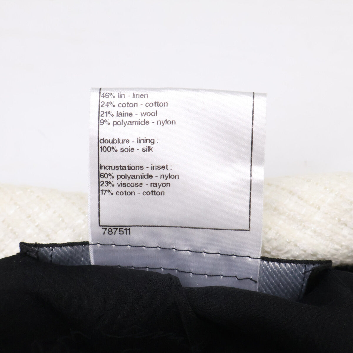 CHANEL Chanel [Excellent condition/Domestic authentic] 09P P35514W04308 tweed jacket with CC-logo buttons and linen blend jacket