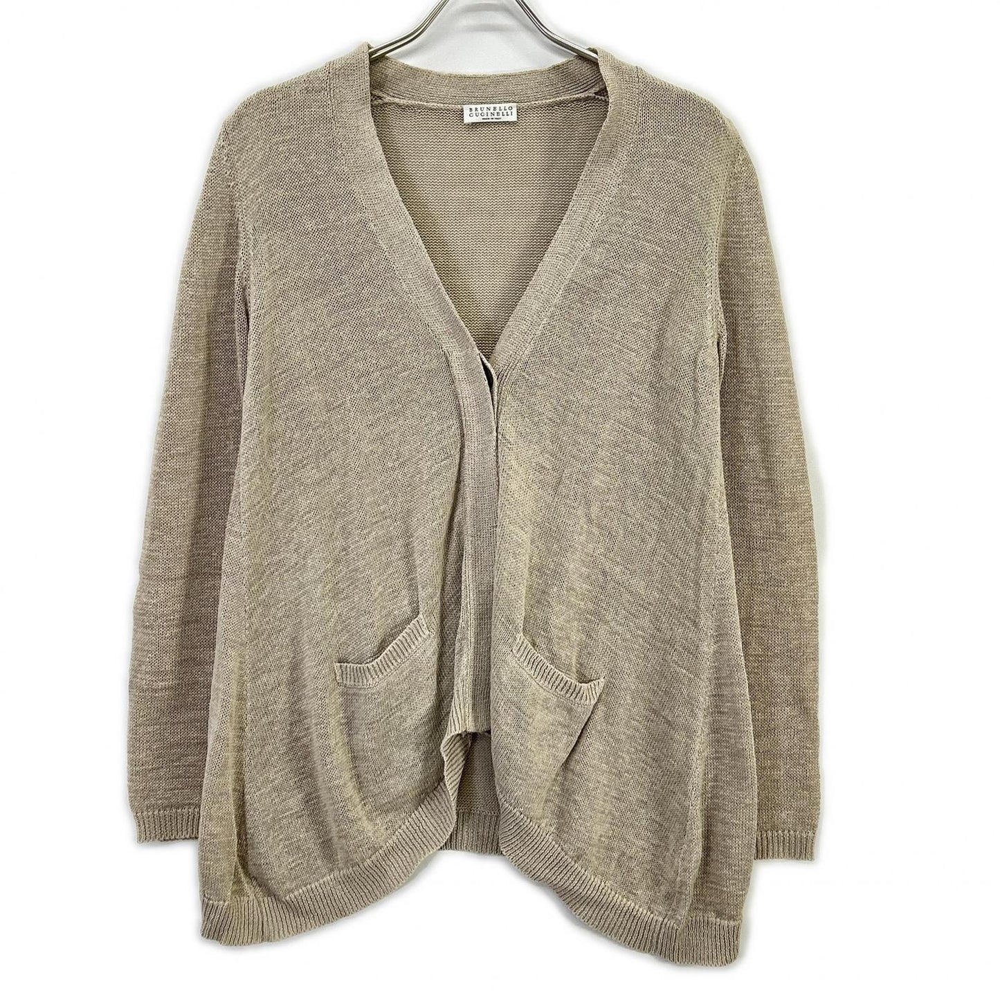 BRUNELLO CUCINELLI ブルネロクチネリ ベージュ コットン ニット ロングカーディガン トップス