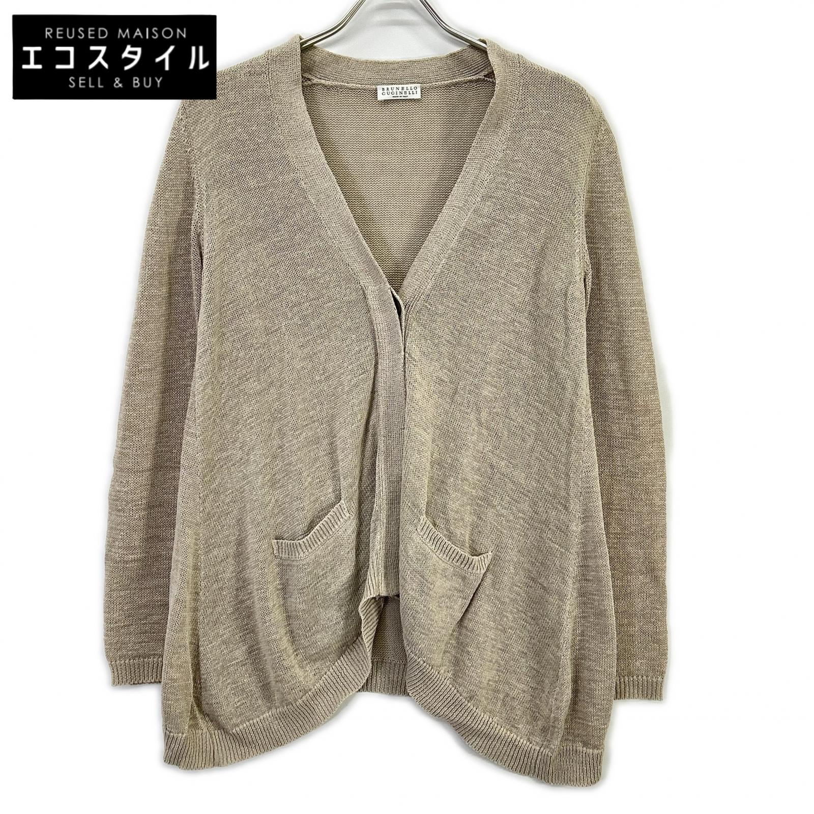 BRUNELLO CUCINELLI ブルネロクチネリ ベージュ コットン ニット ロングカーディガン トップス