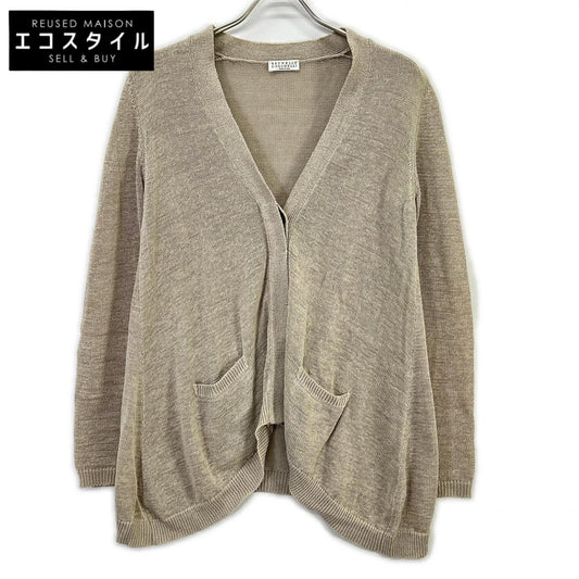 BRUNELLO CUCINELLI ブルネロクチネリ ベージュ コットン ニット ロングカーディガン トップス