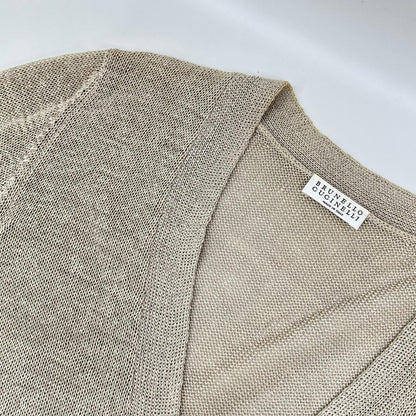 BRUNELLO CUCINELLI ブルネロクチネリ ベージュ コットン ニット ロングカーディガン トップス