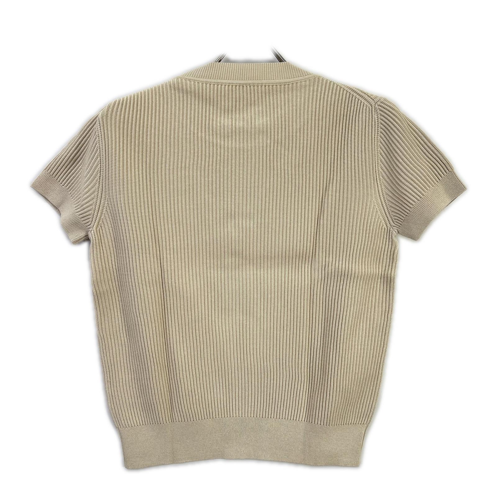 HERMES エルメス 23ss　3E2605D6 チェーン装飾 シルク混 半袖リブニット トップス