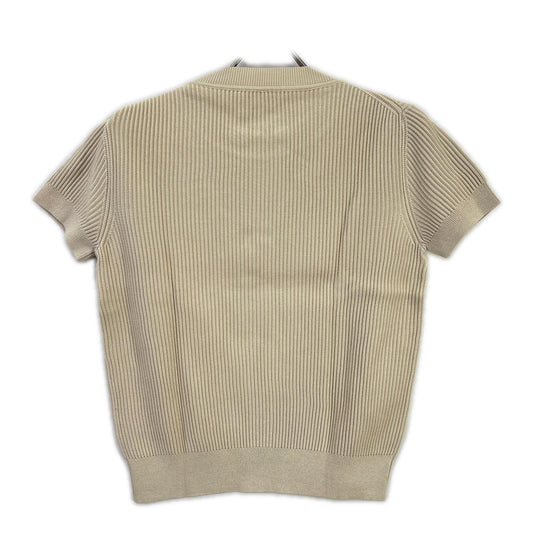 HERMES エルメス 23ss　3E2605D6 チェーン装飾 シルク混 半袖リブニット トップス