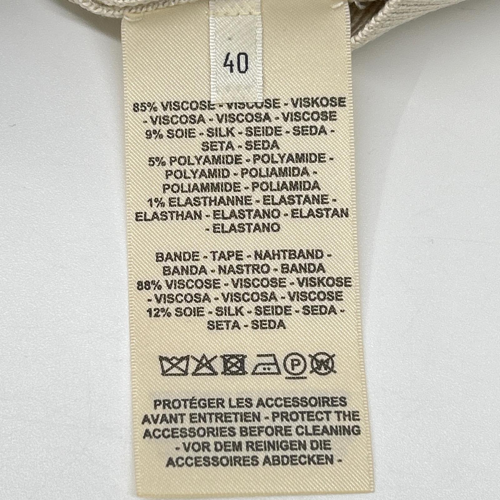 HERMES エルメス 23ss　3E2605D6 チェーン装飾 シルク混 半袖リブニット トップス
