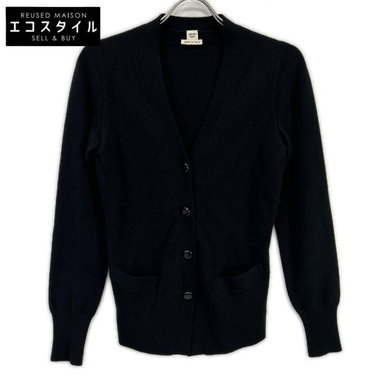 HERMES エルメス ブラック カシミヤ カーディガン トップス