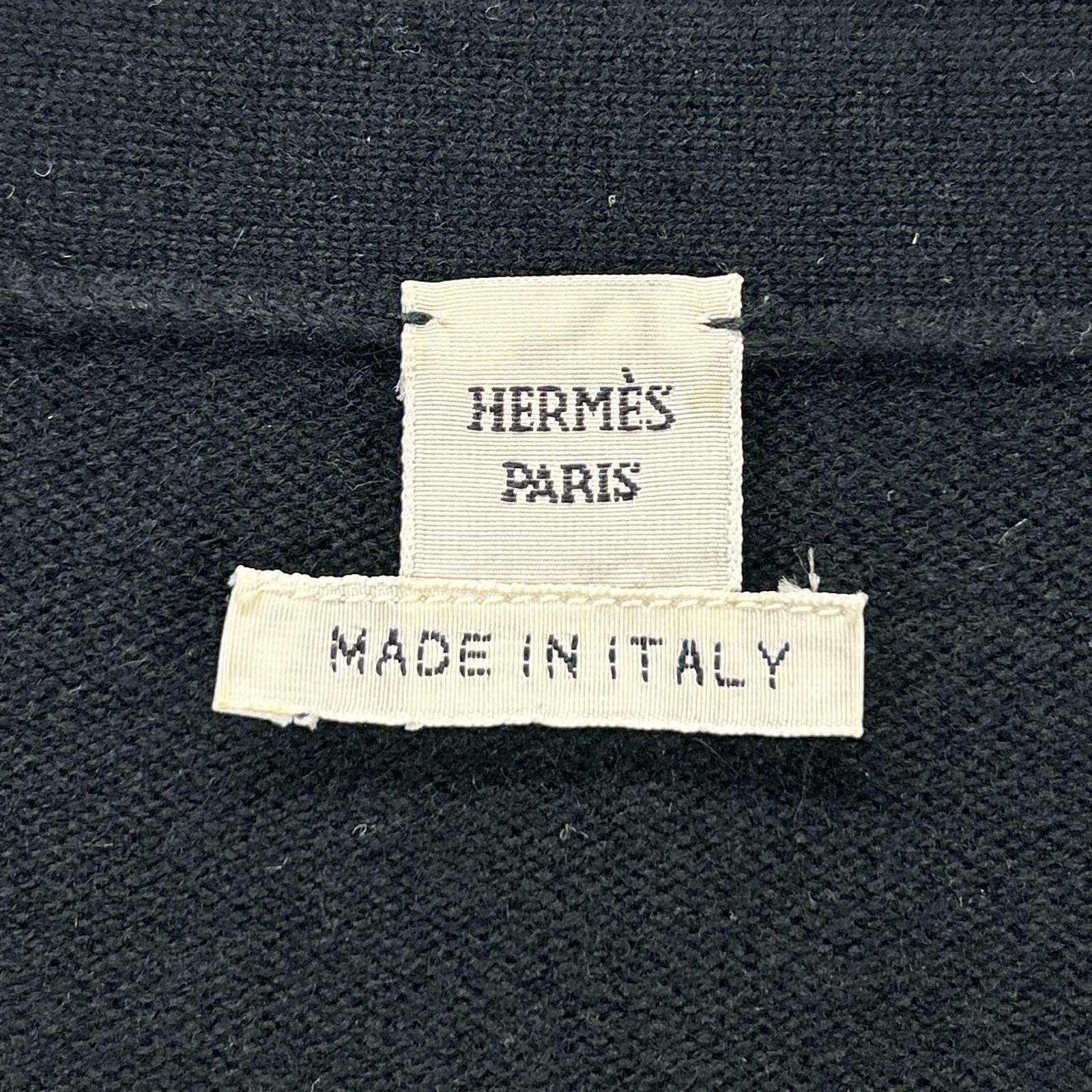 HERMES エルメス ブラック カシミヤ カーディガン トップス