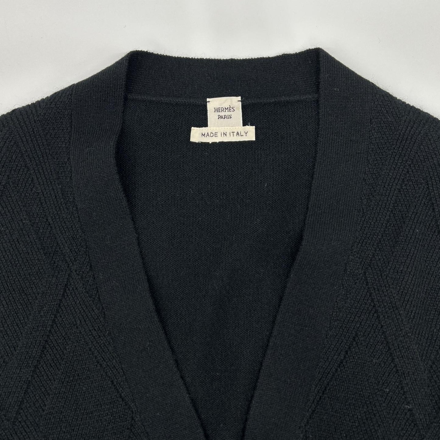 HERMES エルメス ブラック カシミヤ カーディガン トップス