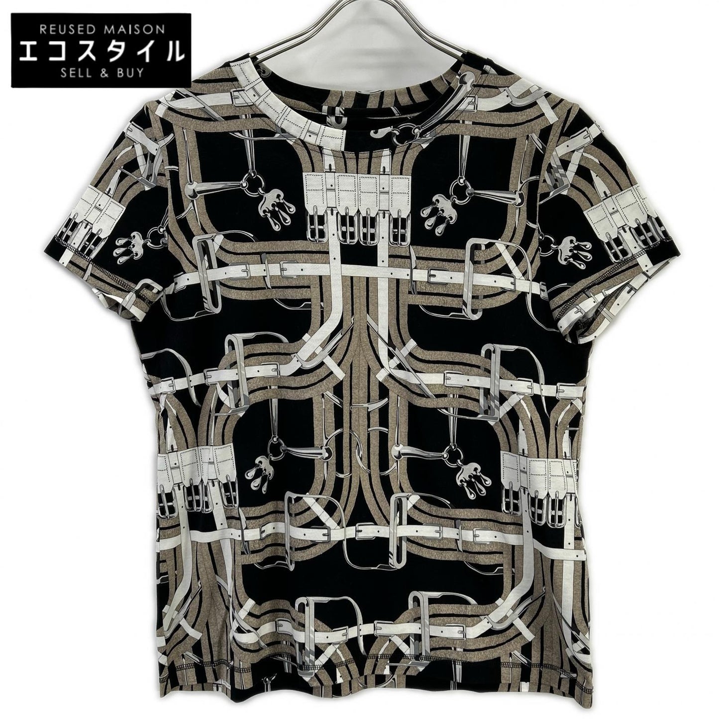 HERMES エルメス ベルト柄 Tシャツ トップス