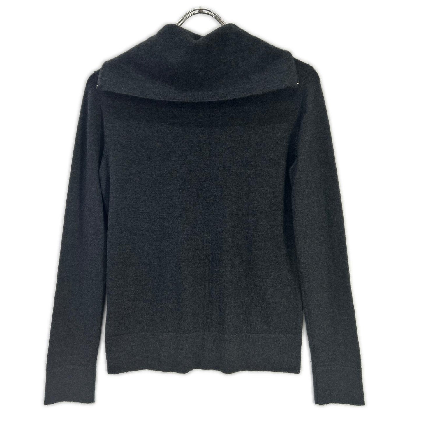 HERMES エルメス グレー カシミヤ ジップ ニット トップス