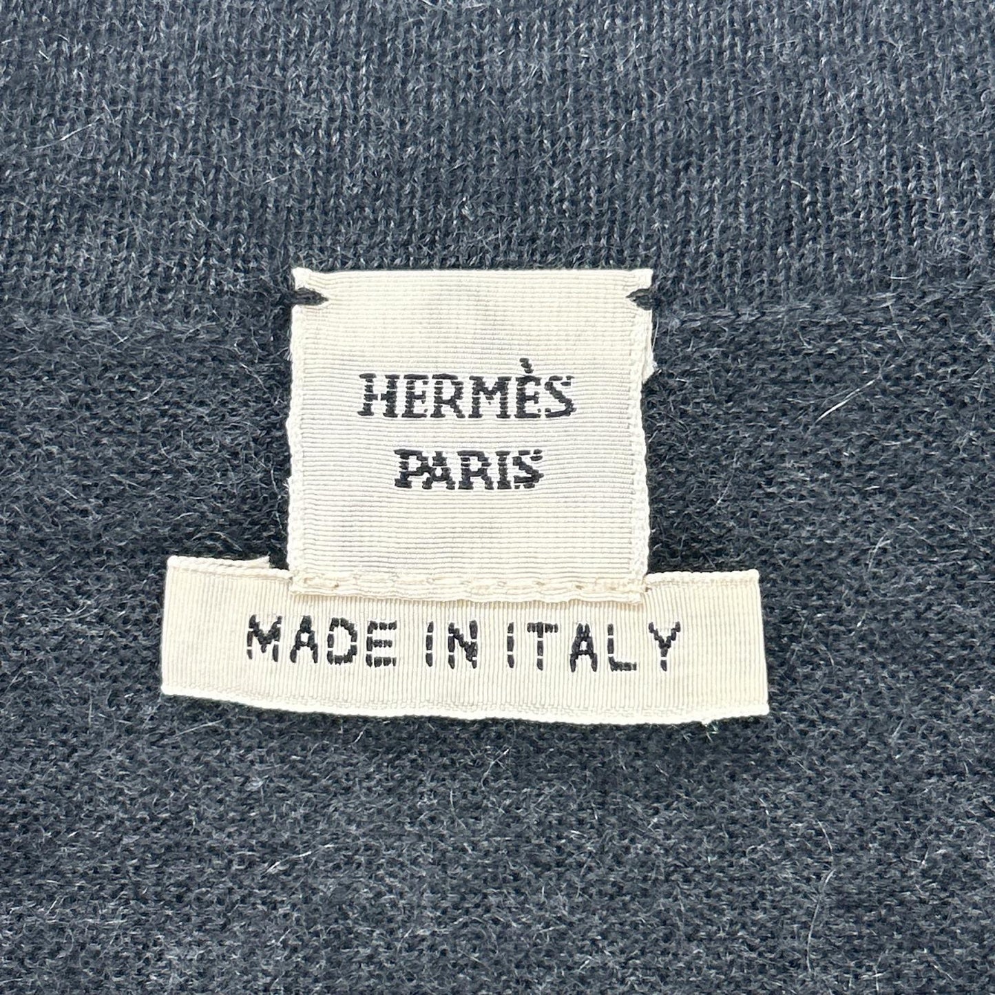 HERMES エルメス グレー カシミヤ ジップ ニット トップス
