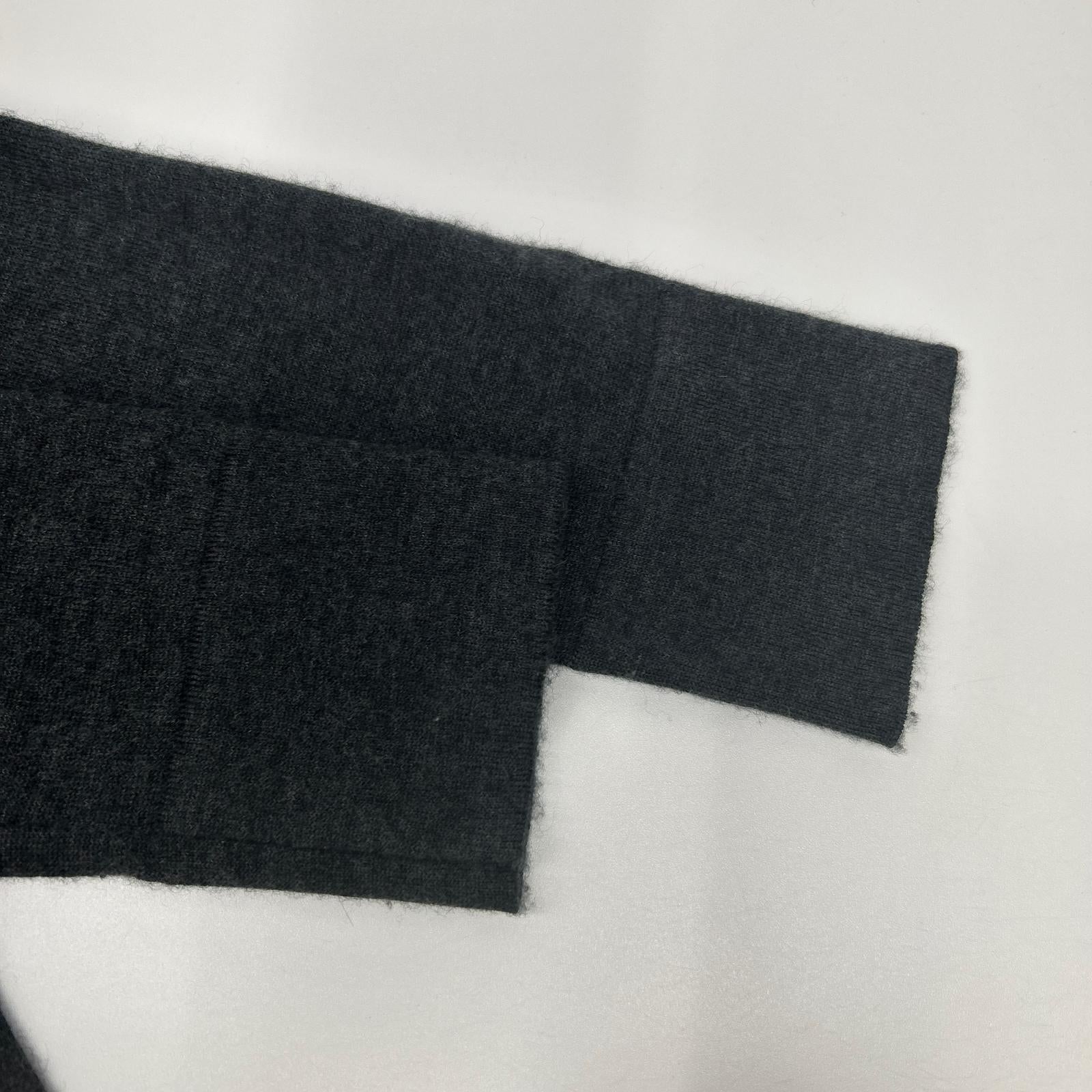 HERMES エルメス グレー カシミヤ ジップ ニット トップス