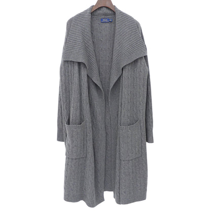 POLObyRalphLauren ポロラルフローレン 前開き ニットコート カシミヤ混 カーディガン レディース グレー S トップス