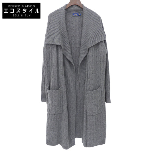 POLObyRalphLauren ポロラルフローレン 前開き ニットコート カシミヤ混 カーディガン レディース グレー S トップス