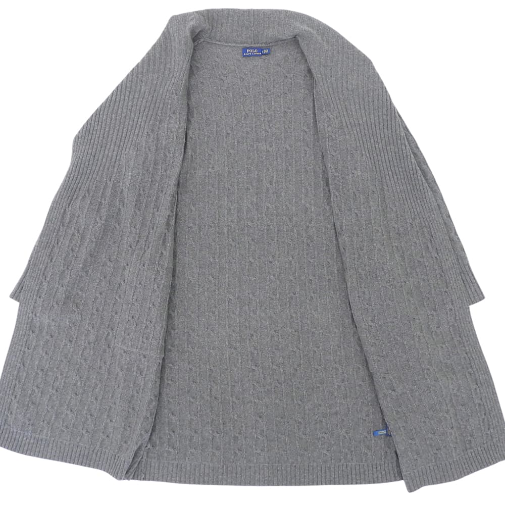 POLObyRalphLauren ポロラルフローレン 前開き ニットコート カシミヤ混 カーディガン レディース グレー S トップス