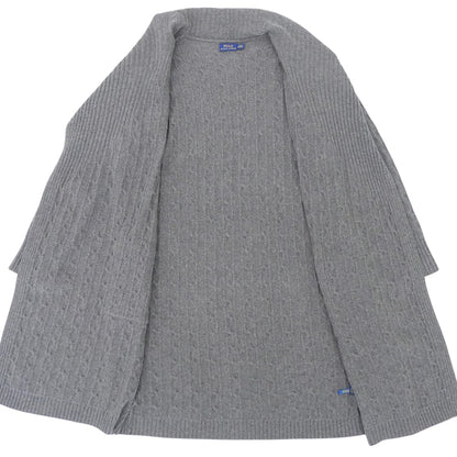 POLObyRalphLauren ポロラルフローレン 前開き ニットコート カシミヤ混 カーディガン レディース グレー S トップス