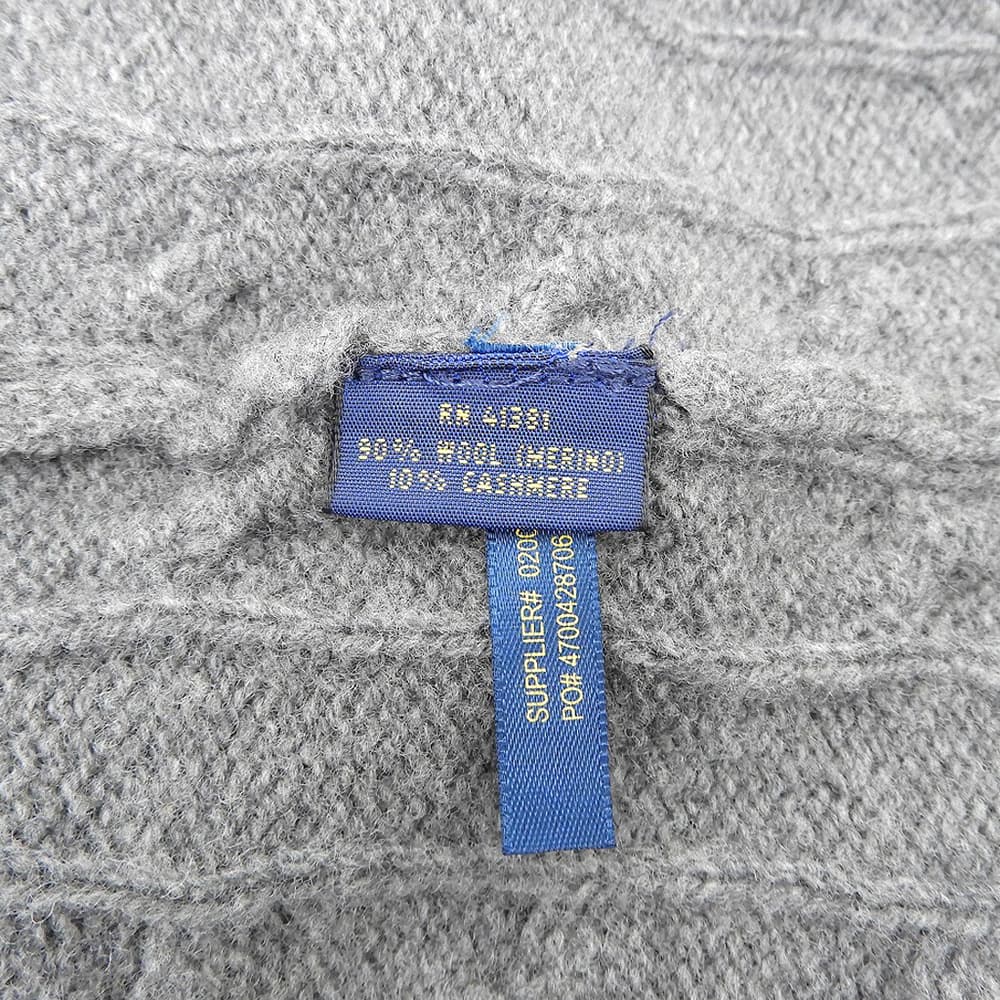 POLObyRalphLauren ポロラルフローレン 前開き ニットコート カシミヤ混 カーディガン レディース グレー S トップス