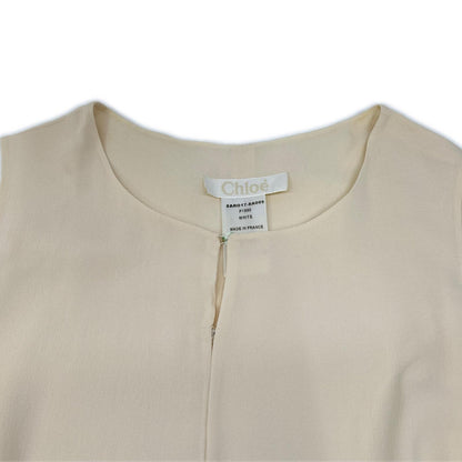 Chloe クロエ オフホワイト シルク ノースリーブ ワンピース ワンピース