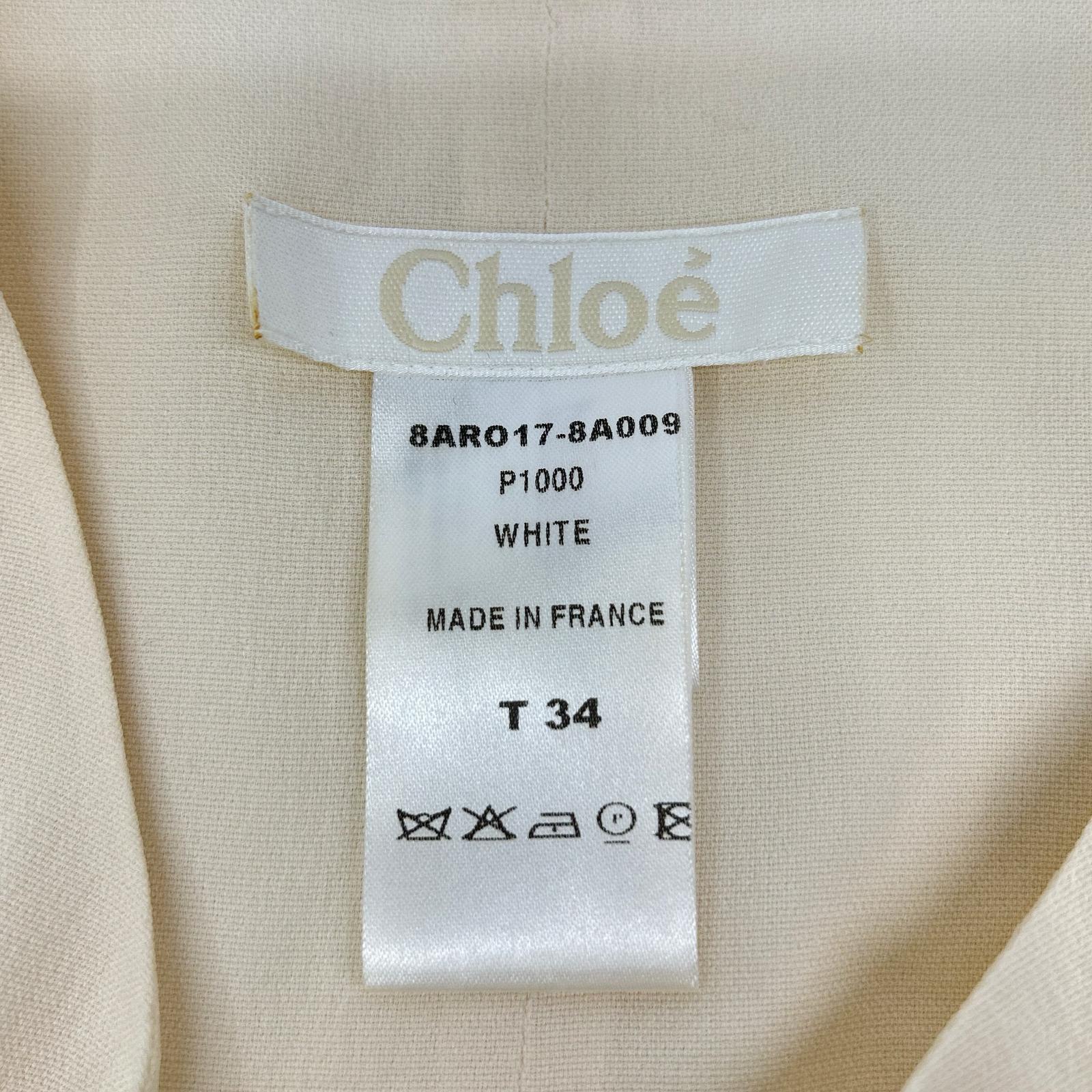 Chloe クロエ オフホワイト シルク ノースリーブ ワンピース ワンピース