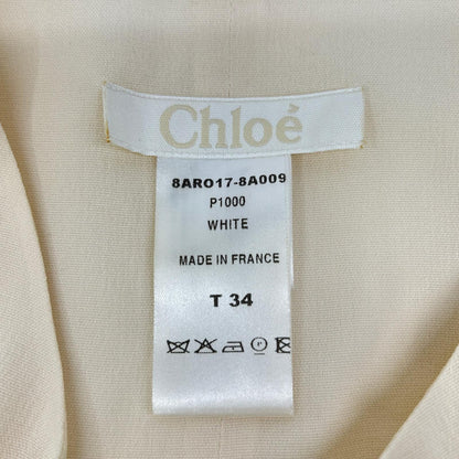 Chloe クロエ オフホワイト シルク ノースリーブ ワンピース ワンピース