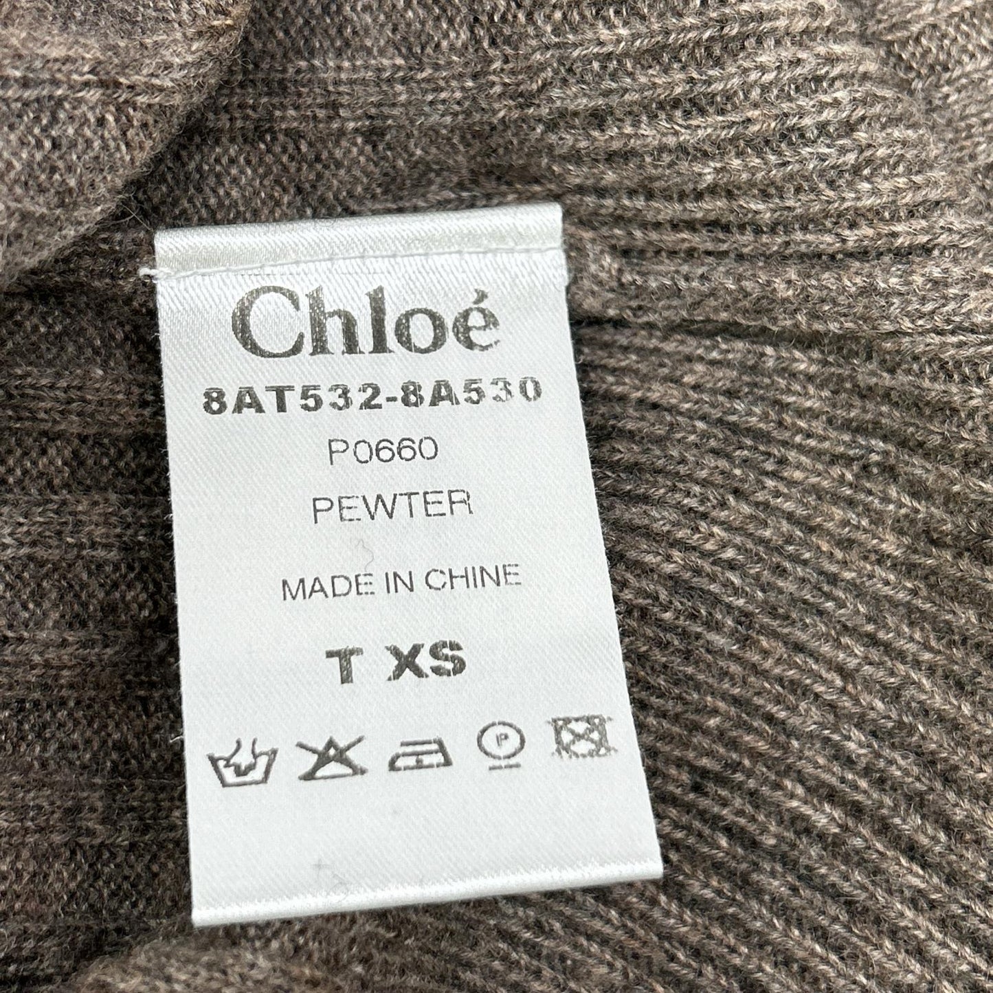Chloe クロエ ブラウン カシミヤ タートルネック ニット トップス