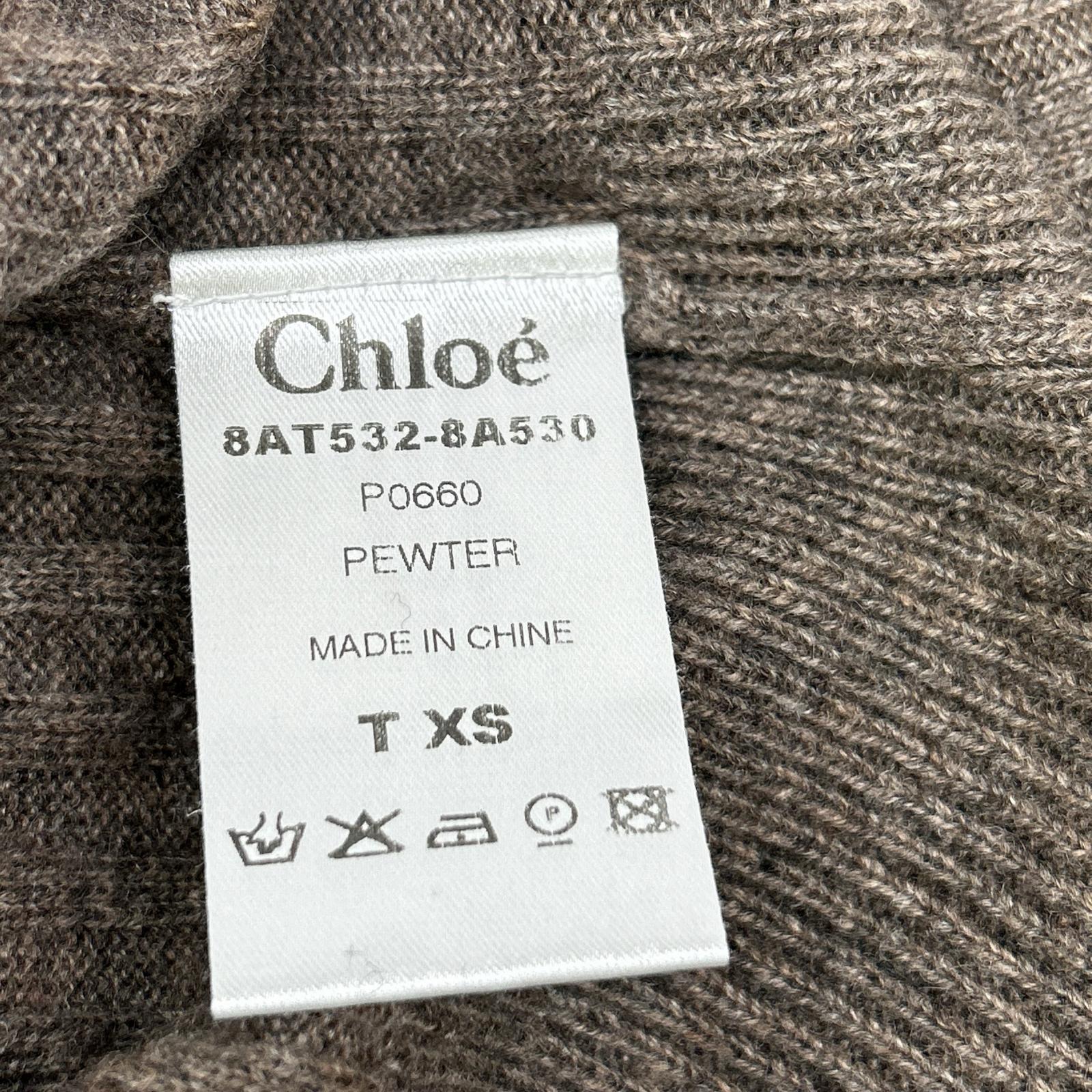 Chloe クロエ ブラウン カシミヤ タートルネック ニット トップス