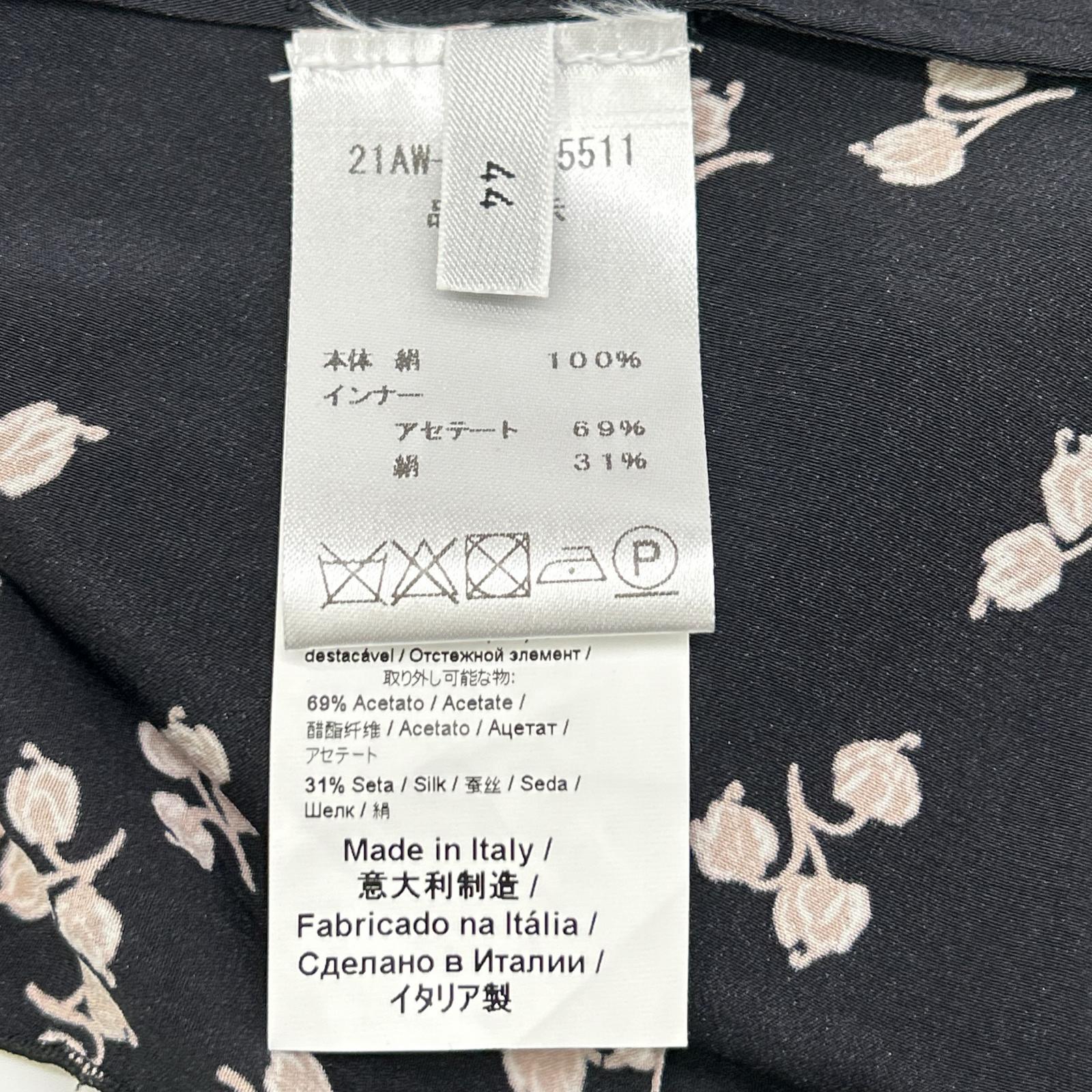 N゜21 ヌメロ ヴェントゥーノ ブラック 花柄 シルク ワンピース ペチコート付き ワンピース