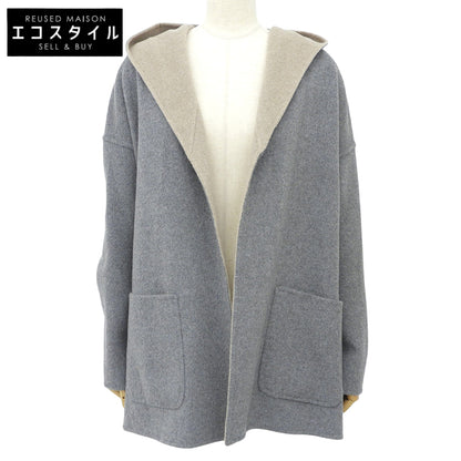 JET John Eshaya ジェット リバーシブル カシミヤ フーテッドコート レディース グレー×ベージュ 4 コート