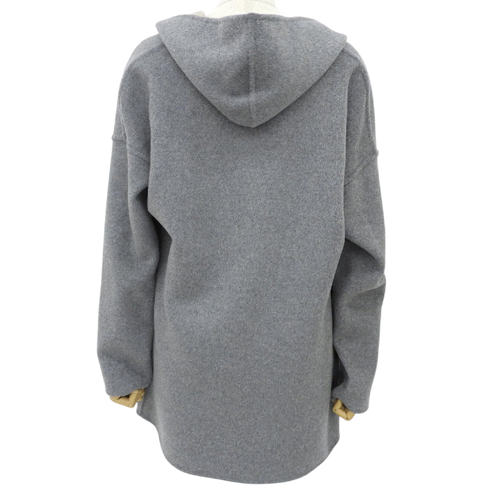 JET John Eshaya ジェット リバーシブル カシミヤ フーテッドコート レディース グレー×ベージュ 4 コート