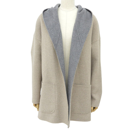 JET John Eshaya ジェット リバーシブル カシミヤ フーテッドコート レディース グレー×ベージュ 4 コート
