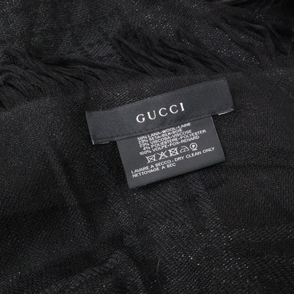 GUCCI GG-Pattern Wool x Silk Poncho with Fur Jacket