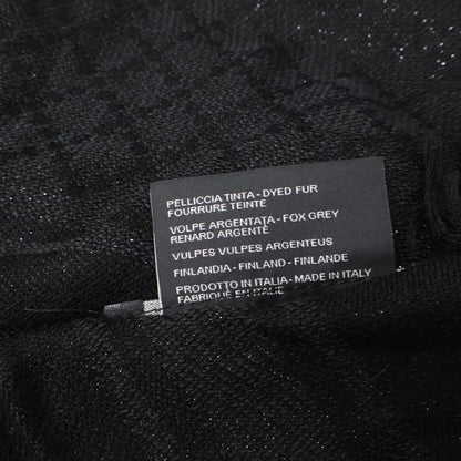 GUCCI GG-Pattern Wool x Silk Poncho with Fur Jacket